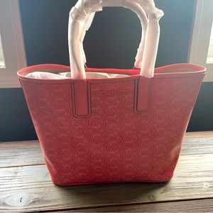 Michael Kors Jodie Small Logo Jacquard Tote Bag - pink grapefruit
